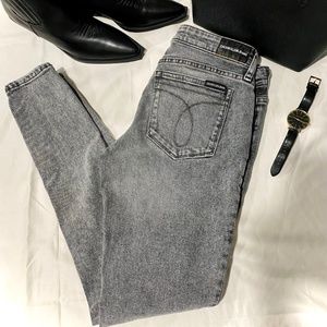 CK grey skinny jeans